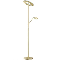 LED-gulvlampe Dent, messingfarvet, 180 cm, CCT, 2 lyskilder