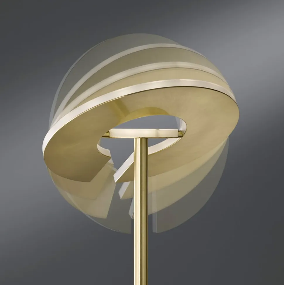 LED-gulvlampe Dent, messingfarvet, 180 cm, CCT, 2 lyskilder