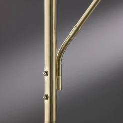 LED-gulvlampe Dent, messingfarvet, 180 cm, CCT, 2 lyskilder