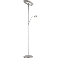 LED-gulvlampe Dent, nikkelfarvet, 180 cm, CCT, 2 lyskilder