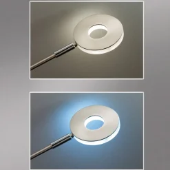 LED-gulvlampe Dent, nikkelfarvet, 180 cm, CCT, 2 lyskilder