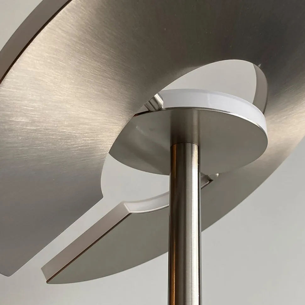 LED-gulvlampe Dent, nikkelfarvet, 180 cm, CCT, 2 lyskilder