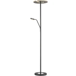 LED-gulvlampe Dent, sort, 180 cm, CCT, 2 lyskilder