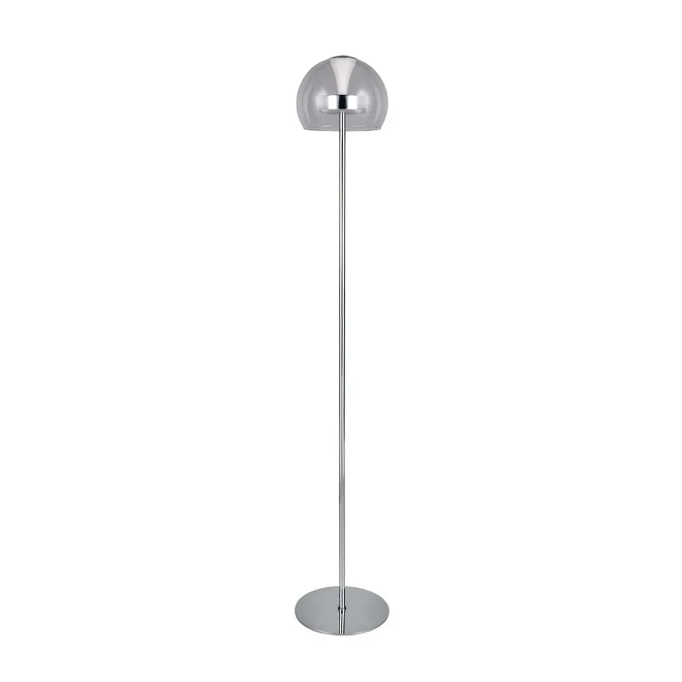 LED-gulvlampe Flynt, højde 130 cm, kromfarvet, metal, CCT