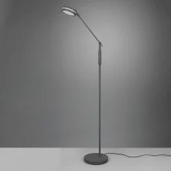 LED-gulvlampe Franklin, sensordæmper, antracit