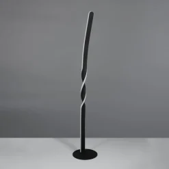 LED-gulvlampe Ginko, sort mat, metal, højde 110 cm