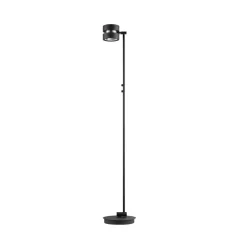 LED-gulvlampe Glow-Sphere, højde 146 cm, sort, metal