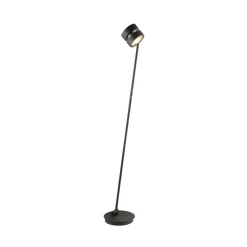 LED-gulvlampe Glow-Sphere, højde 146 cm, sort, metal