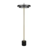 LED-gulvlampe Keaton, sort/guldfarvet, højde 138 cm, CCT