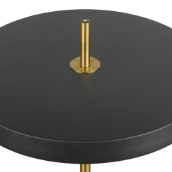 LED-gulvlampe Keaton, sort/guldfarvet, højde 138 cm, CCT