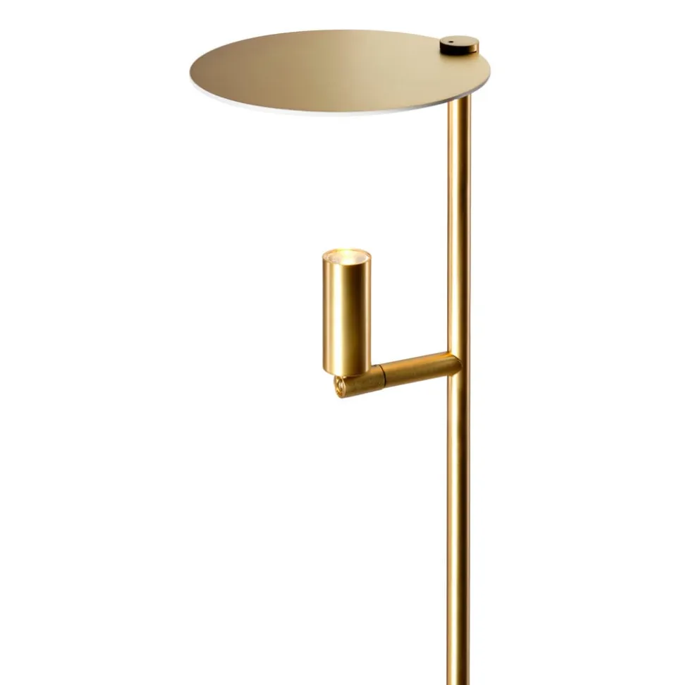 LED-gulvlampe Kelly, justerbar spot, guld/guld