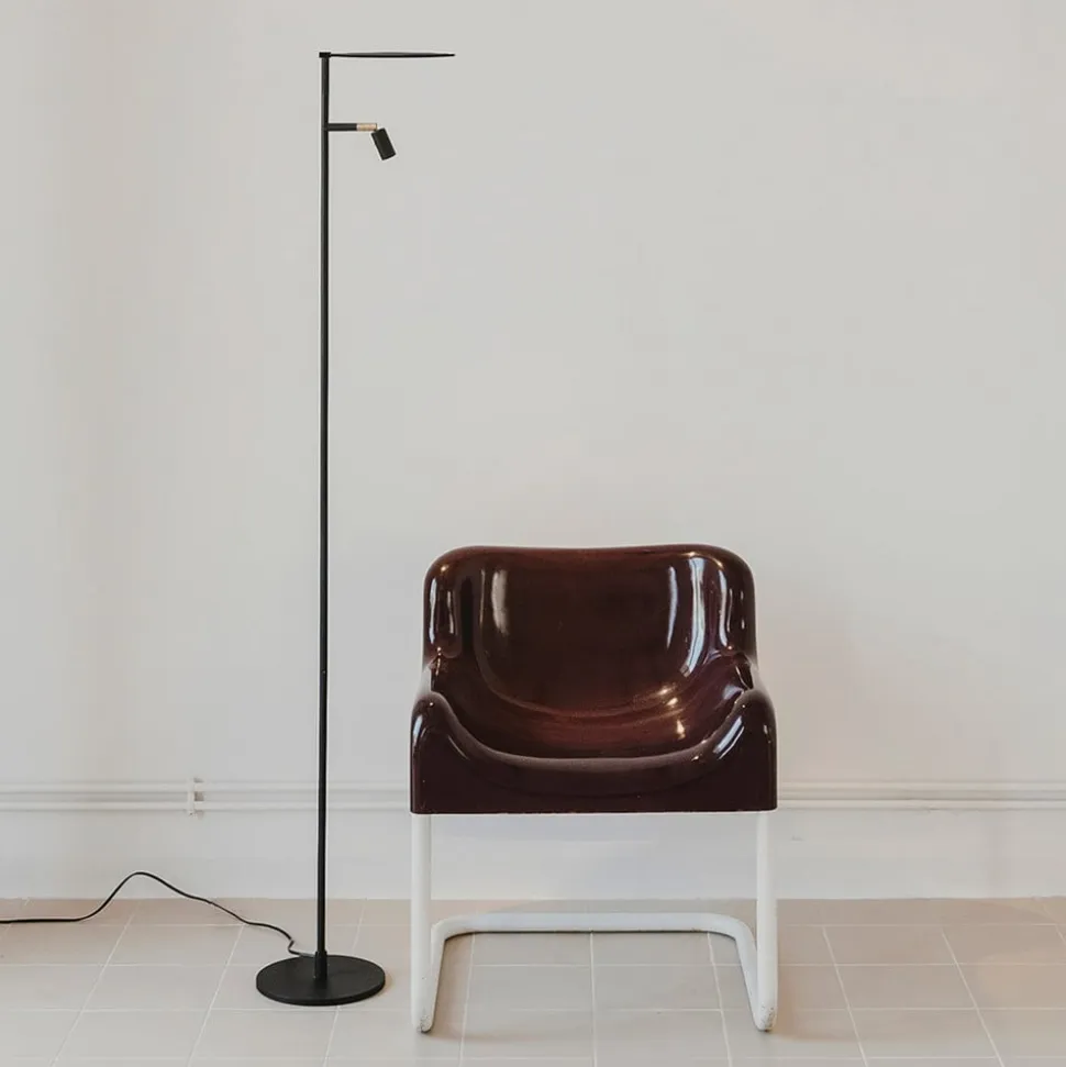 LED-gulvlampe Kelly Spot justerbar sort/guld