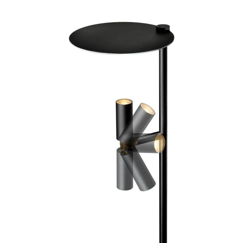 LED-gulvlampe Kelly Spot justerbar sort/guld