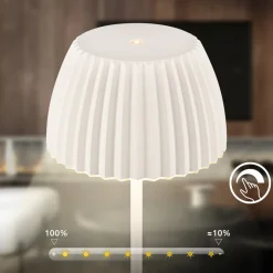 LED-gulvlampe Loca, antik hvid, højde 123 cm, plast/metal