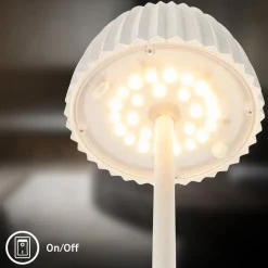 LED-gulvlampe Loca, antik hvid, højde 123 cm, plast/metal
