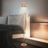 LED-gulvlampe Loca, brun, højde 123 cm, plast/metal