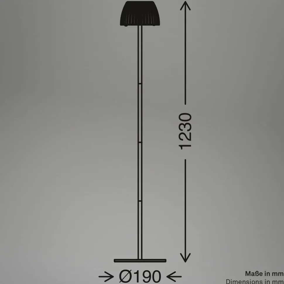 LED-gulvlampe Loca, brun, højde 123 cm, plast/metal