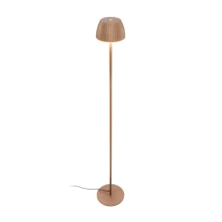 LED-gulvlampe Loca, brun, højde 123 cm, plast/metal