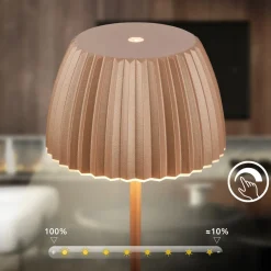 LED-gulvlampe Loca, brun, højde 123 cm, plast/metal