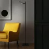 LED-gulvlampe Lupa sort højde 135 cm metal touchdim