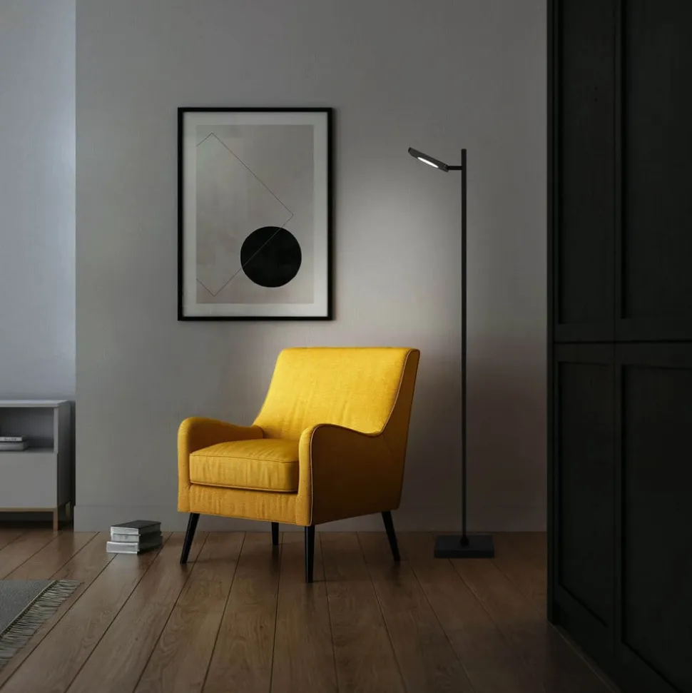 LED-gulvlampe Lupa sort højde 135 cm metal touchdim