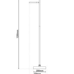 LED-gulvlampe Lupa sort højde 135 cm metal touchdim