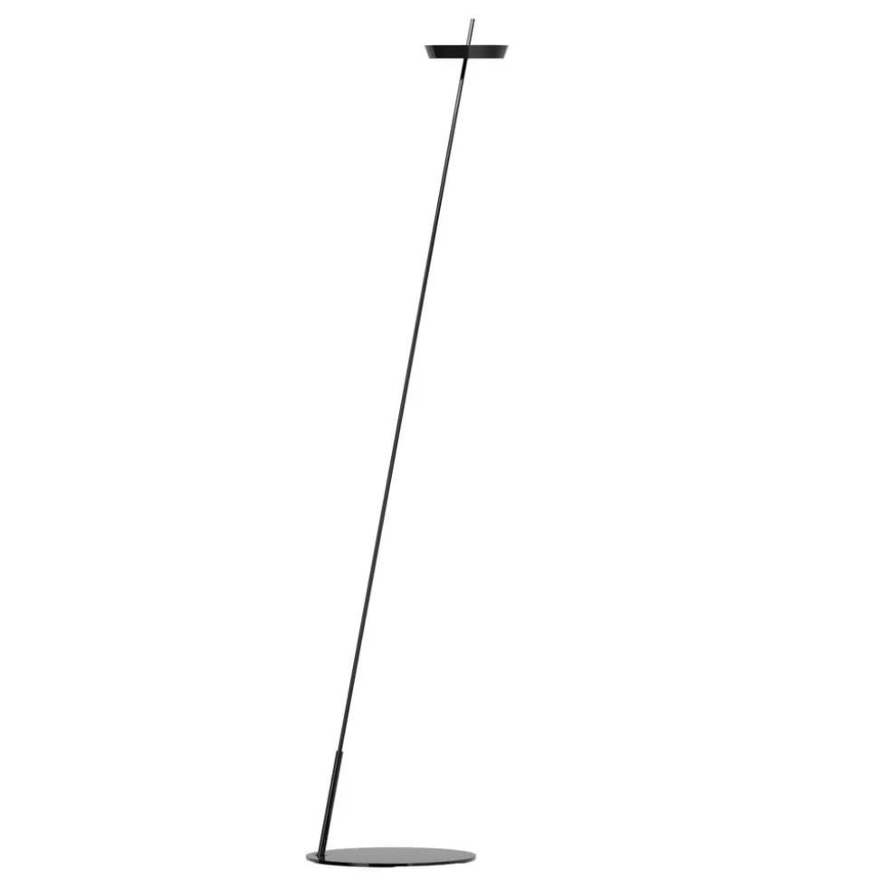 LED-gulvlampe Mahina, sort, højde 130 cm, metal, CCT