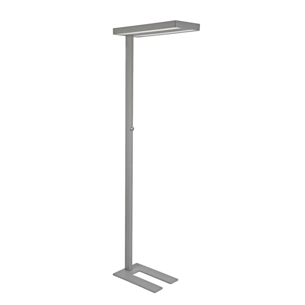 LED-gulvlampe MAULjuvis, sølv, 196 cm, dæmpbar fod