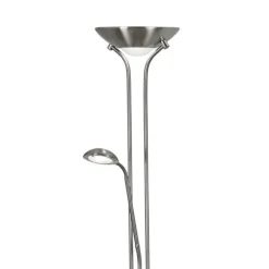 LED-gulvlampe Mor & Barn, sølv, læselampe, dæmpbar
