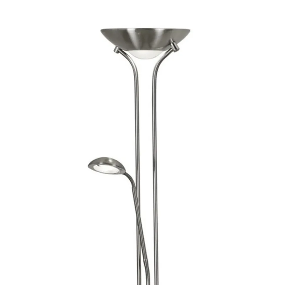 LED-gulvlampe Mor & Barn, sølv, læselampe, dæmpbar