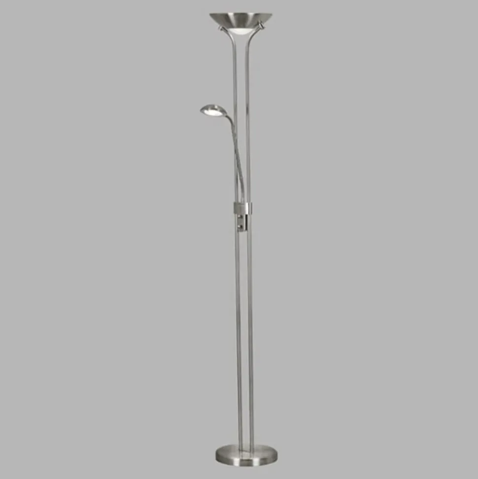 LED-gulvlampe Mor & Barn, sølv, læselampe, dæmpbar