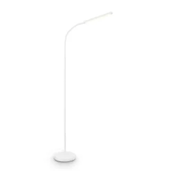 LED-gulvlampe Mura, hvid, højde 170 cm, metal, touch-dimmer