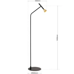 LED-gulvlampe Odeon, højde 147 cm, metal