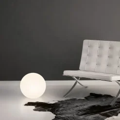 LED-gulvlampe Oh!, Ø 38 cm, E27, polykarbonat, hvid