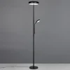 LED-gulvlampe Palermo, sort mat, fjernbetjening, hukommelse