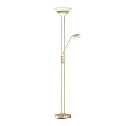 LED-gulvlampe Pool, messingfarvet, højde 182 cm, 2 lyskilder.