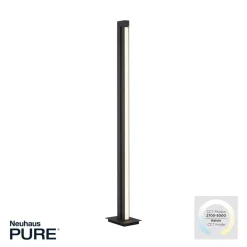 LED-gulvlampe PURE Lines, antracit, fjernbetjening, 140 cm
