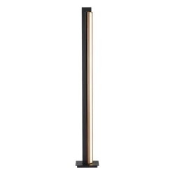 LED-gulvlampe PURE Lines, sort, træ, fjernbetjening, 140 cm