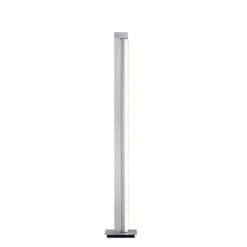 LED-gulvlampe PURE Lines, sølv, fjernbetjening, 140 cm