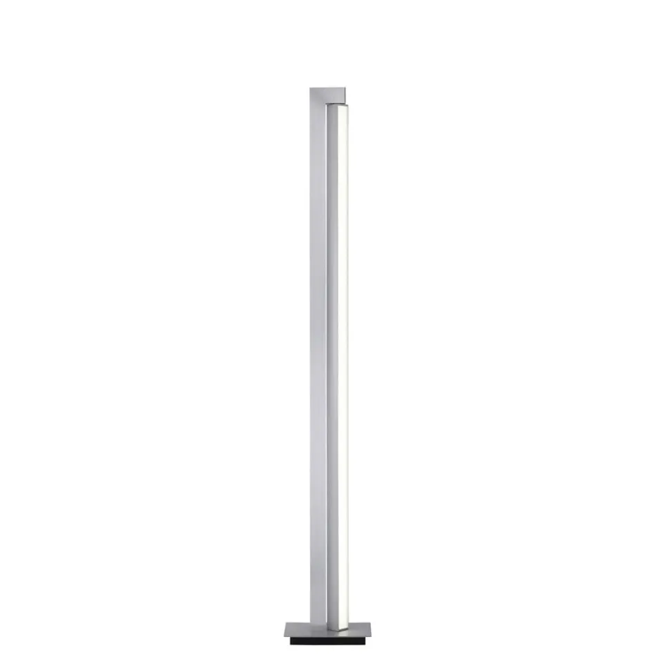LED-gulvlampe PURE Lines, sølv, fjernbetjening, 140 cm