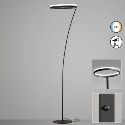 LED-gulvlampe Sirko, sandfarvet, højde 177 cm, metal, CCT