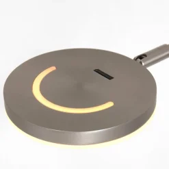 LED-gulvlampe Soleil, stålfarvet, metal, dæmper