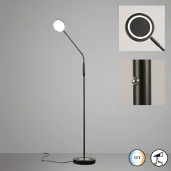 LED-gulvlampe Sorento, sandgrå, højde 138 cm, CCT dæmpbar