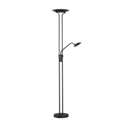 LED-gulvlampe Tallri, sort, 180 cm, 2 lyskilder, metal, CCT