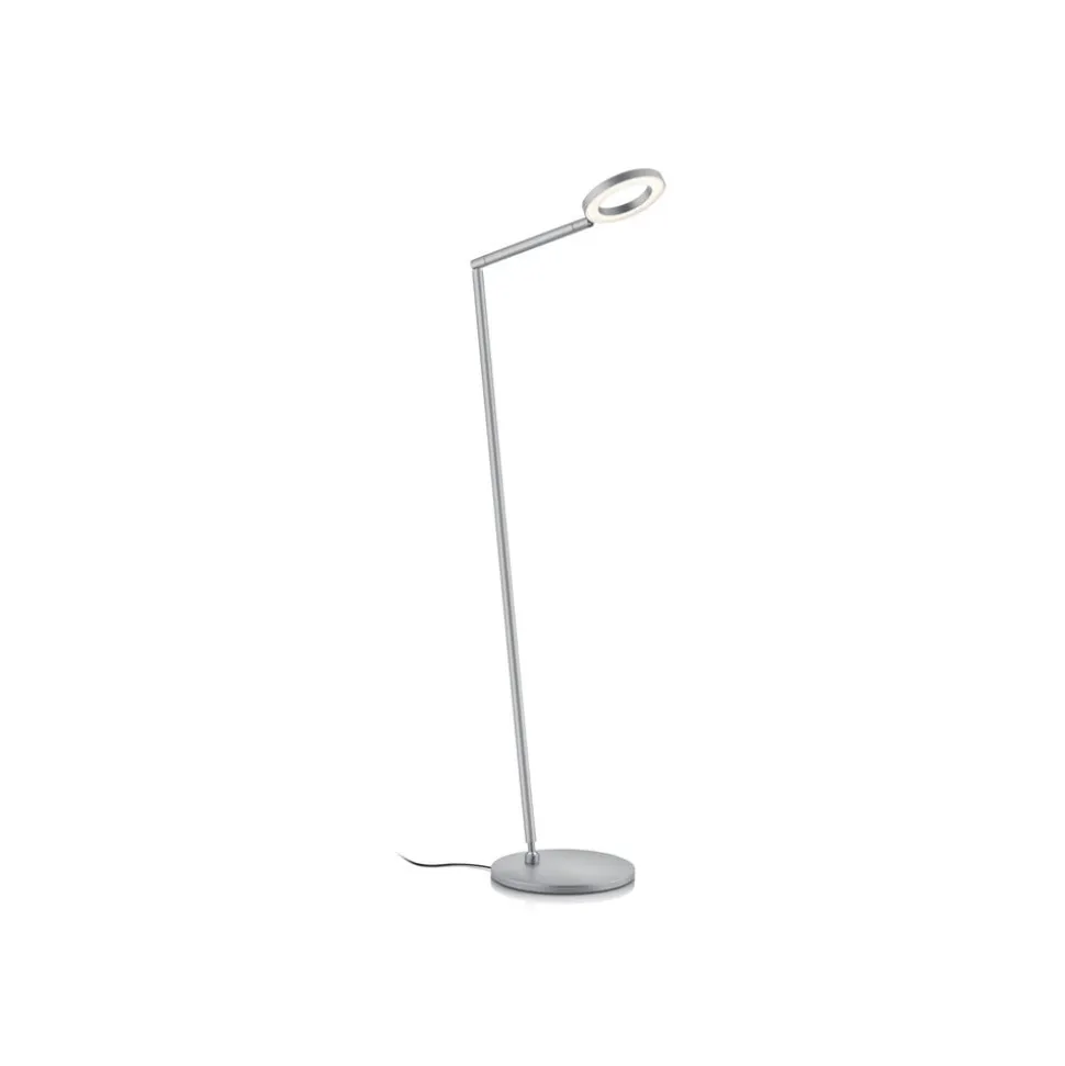 LED-gulvlampe Tessa-S, mat nikkel, CCT, bevægelseskontrol