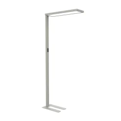 LED-gulvlampe til kontor MAULsenja, sølvfarvet, sensor, 196 cm