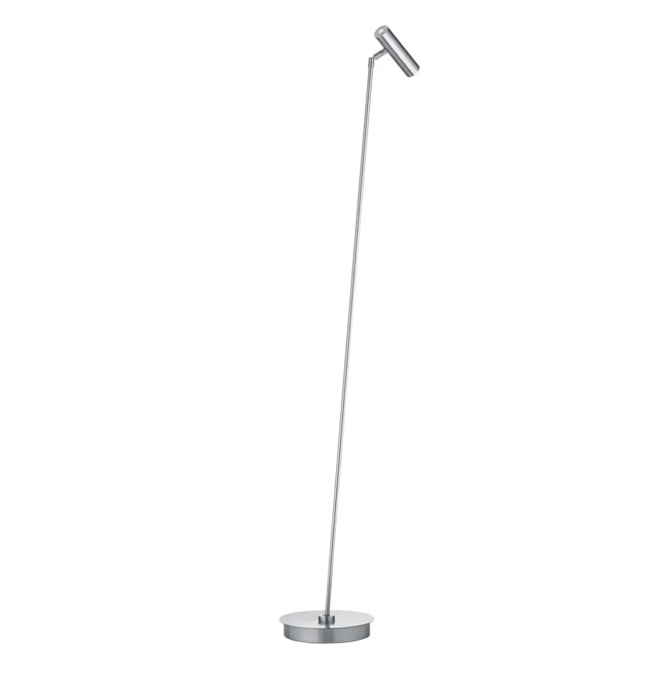 LED-gulvlampe Tom Pro, mat nikkel, 1 lyskilde, CCT, dæmper