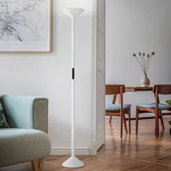LED-gulvlampe Tratto, hvid, metal, CCT, dæmpbar