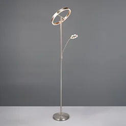 LED-gulvlampe Willis, nikkel, højde 180 cm, metal CCT-dæmper