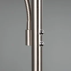 LED-gulvlampe Willis, nikkel, højde 180 cm, metal CCT-dæmper